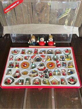 Vintage Kurt S. Adler Petite Treasures Wooden Ornaments PLUS